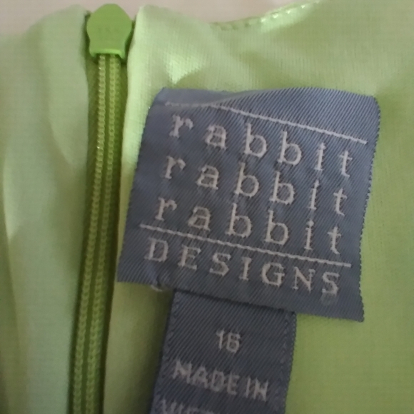 Rabbit Rabbit Rabbit Lime Green Sleeveless Dress Pleated Size 16 - Picture 7 of 7